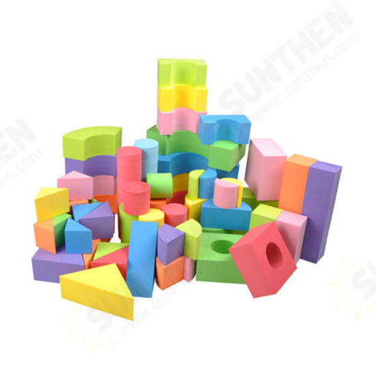 50Pcs Soft Lightweight EVA Foam Assembled Bricks DIY Model Creative Building Blocks Kids Educational Toys