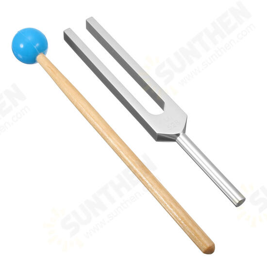 528HZ Aluminum Tuning Fork Chakra Hammer Ball Diagnostic Mallet Set