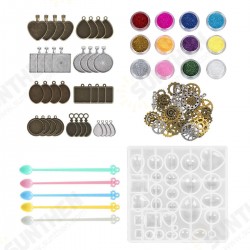 55Pcs/Set Silicone Casting Molds and Tools Jewelry Pendant Resin Mould DIY 55Pcs/Set Silicone Casting Molds and Tools Jewelry Pendant Resin Mould DIY