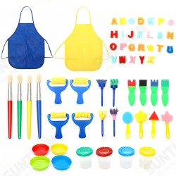 56Pcs DIY Child Painting Tool Kit Roller Mold Sponge Educational Drawing Toys Gift 56Pcs DIY Child Painting Tool Kit Roller Mold Sponge Educational Drawing Toys Gift