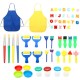 56Pcs DIY Child Painting Tool Kit Roller Mold Sponge Educational Drawing Toys Gift