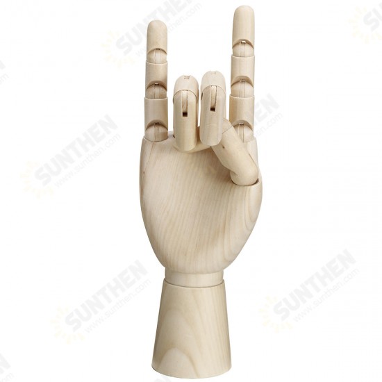 7/8/10/12 Inch Wooden Hand Body Artist Medical Model Flexible Jointed Wood Sculpture DIY Education