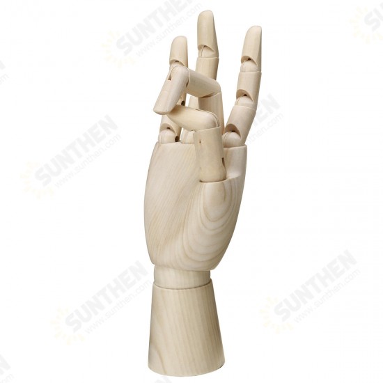 7/8/10/12 Inch Wooden Hand Body Artist Medical Model Flexible Jointed Wood Sculpture DIY Education