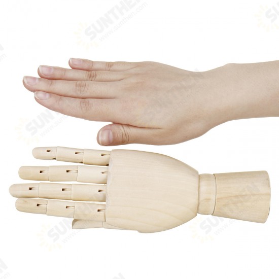 7/8/10/12 Inch Wooden Hand Body Artist Medical Model Flexible Jointed Wood Sculpture DIY Education