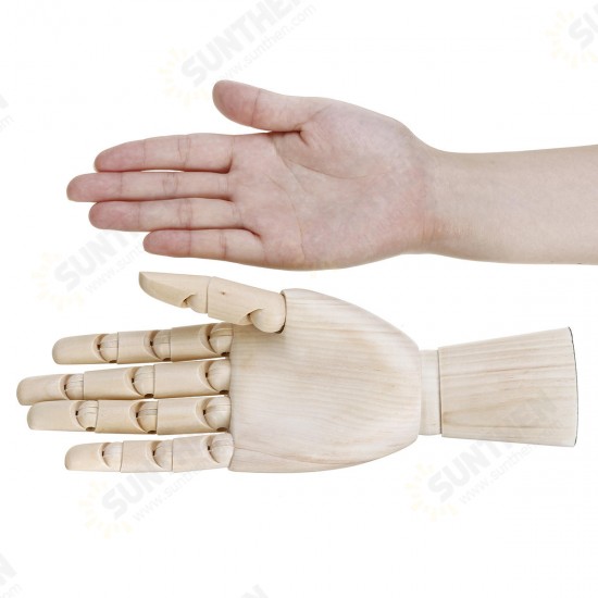 7/8/10/12 Inch Wooden Hand Body Artist Medical Model Flexible Jointed Wood Sculpture DIY Education