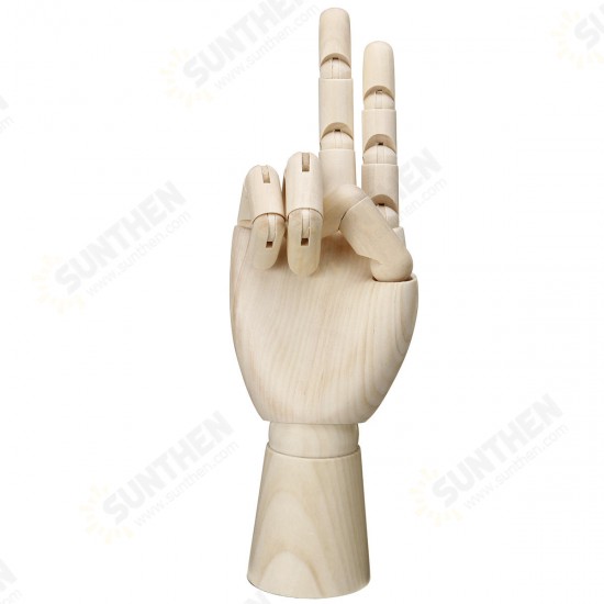 7/8/10/12 Inch Wooden Hand Body Artist Medical Model Flexible Jointed Wood Sculpture DIY Education