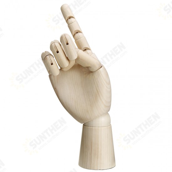 7/8/10/12 Inch Wooden Hand Body Artist Medical Model Flexible Jointed Wood Sculpture DIY Education