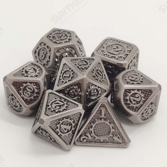 7Pcs/set Classic Zinc Alloy Metal Polyhedral Dices Dad Rpg Dungeons and Dragons Role Playing Toys Game