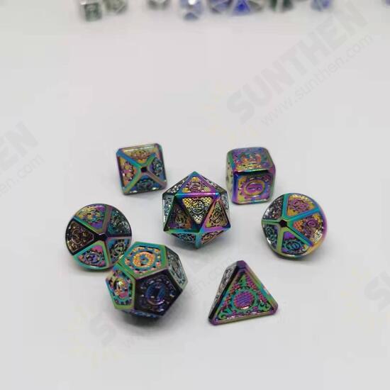 7Pcs/set Classic Zinc Alloy Metal Polyhedral Dices Dad Rpg Dungeons and Dragons Role Playing Toys Game