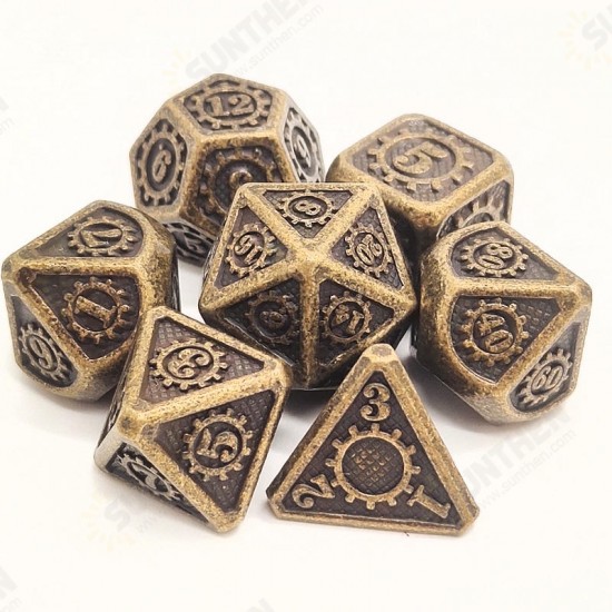 7Pcs/set Classic Zinc Alloy Metal Polyhedral Dices Dad Rpg Dungeons and Dragons Role Playing Toys Game