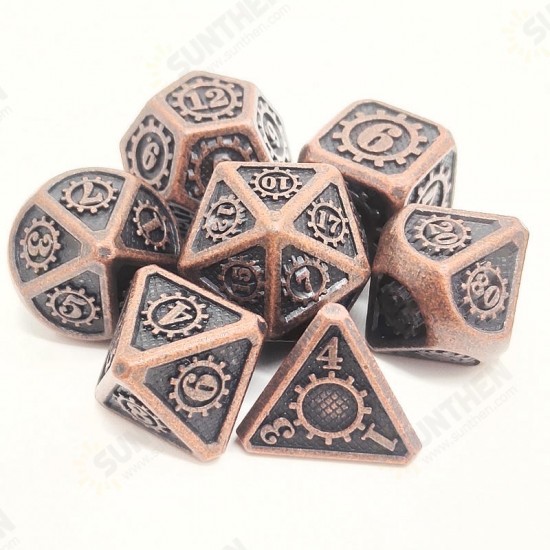 7Pcs/set Classic Zinc Alloy Metal Polyhedral Dices Dad Rpg Dungeons and Dragons Role Playing Toys Game