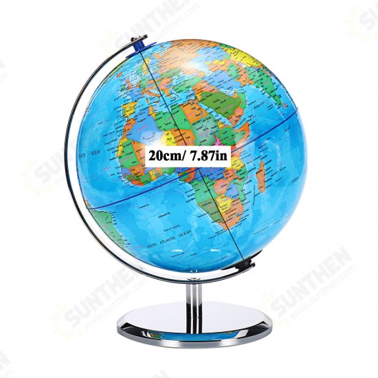 8inch Stand Rotating World Globe Map Kids Toy School Student Educational Gift