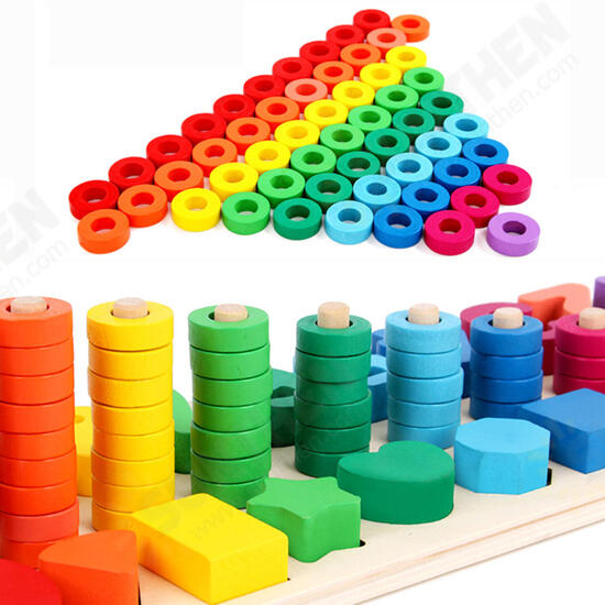 Children Wooden Montessori Materials Learning To Count Numbers Matching Digital Shape Match Early Education Teaching Math Toys