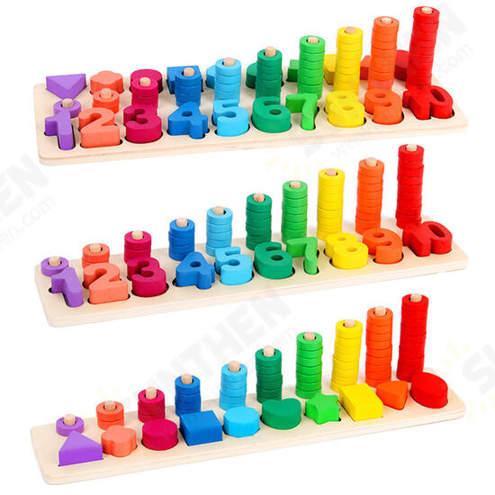 Children Wooden Montessori Materials Learning To Count Numbers Matching Digital Shape Match Early Education Teaching Math Toys