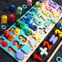 Counting Board Nursery Learning Shape Pairing Montessori Math Toys Wooden Baby Gift Counting Board Nursery Learning Shape Pairing Montessori Math Toys Wooden Baby Gift