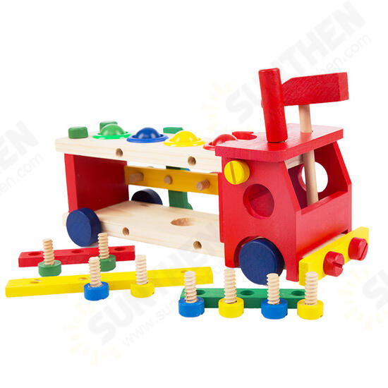 DIY Educational Toys Kids Exercise Practical Wooden IQ Game Car Assemble Building Gift Training Brain Toys