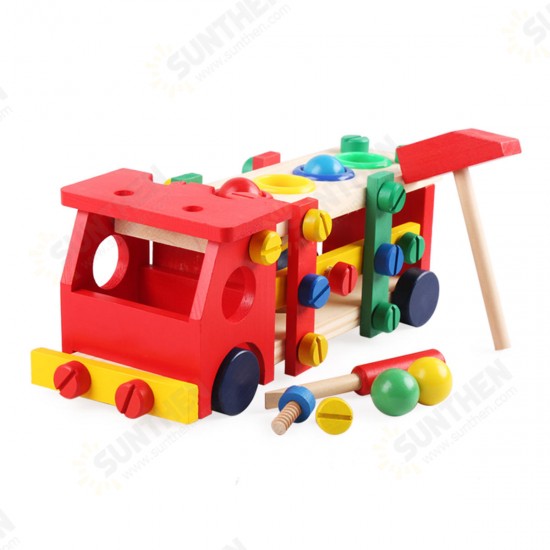 DIY Educational Toys Kids Exercise Practical Wooden IQ Game Car Assemble Building Gift Training Brain Toys