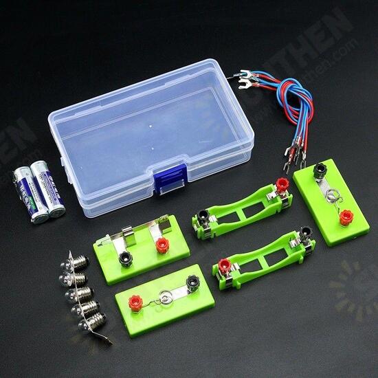 Electric Circuit Kit Bulb Switch Conductive Line Kid School Educational Science Toy DIY Montessori