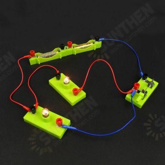 Electric Circuit Kit Bulb Switch Conductive Line Kid School Educational Science Toy DIY Montessori