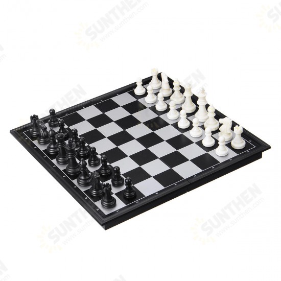 Folding Magnetic Travel Classic Chess Set Checkers Backgammon Set Vacation