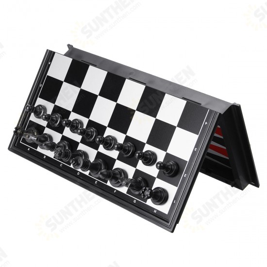 Folding Magnetic Travel Classic Chess Set Checkers Backgammon Set Vacation