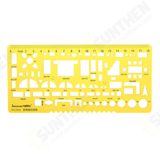Furniture House Architecture Drainage Drawing Template KT Plastifc Ruler Interior Design Stencil