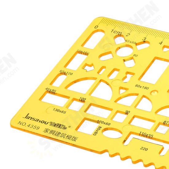 Furniture House Architecture Drainage Drawing Template KT Plastifc Ruler Interior Design Stencil