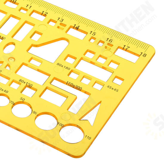 Furniture House Architecture Drainage Drawing Template KT Plastifc Ruler Interior Design Stencil