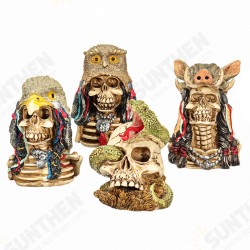 Halloween Skull Ornament Resin Skull Head Skeleton Crafts Statue Desktop Decorations Halloween Skull Ornament Resin Skull Head Skeleton Crafts Statue Desktop Decorations