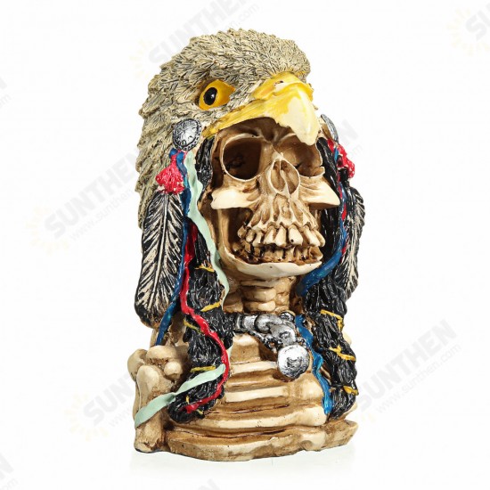 Halloween Skull Ornament Resin Skull Head Skeleton Crafts Statue Desktop Decorations