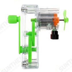 Handheld Manual Electricity DC Crank Generator Mini Fan Science Experiment Model Kit Handheld Manual Electricity DC Crank Generator Mini Fan Science Experiment Model Kit