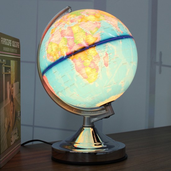 Illuminated Lamp Rotating World Earth Globe Ocean Desk Globe LED Night Light