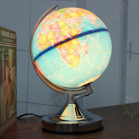 Illuminated Lamp Rotating World Earth Globe Ocean Desk Globe LED Night Light