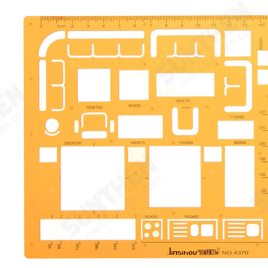 Interior Design House Furnishing Architecture Drawing Template KT Soft Ruler Drafting Stencil