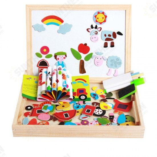 Kids Child Educational Magnetic Box Set with Whiteboard Jigsaw Board Puzzle Toys