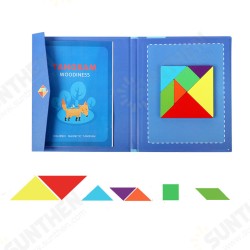 Kids Child Magnetic Tangram Jigsaw Puzzle Toy Creative Shape DIY Wooden Puzzles Montessori Kids Child Magnetic Tangram Jigsaw Puzzle Toy Creative Shape DIY Wooden Puzzles Montessori