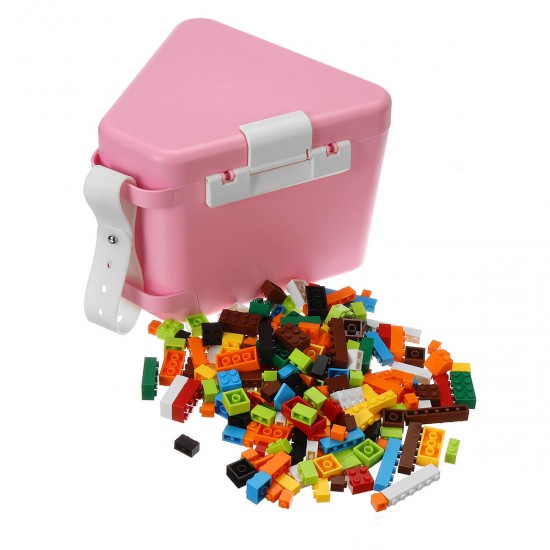 Kids DIY Run Building Blocks Construction Toys Puzzle Race Track Storage Toy Box
