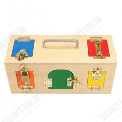 Kids Life Skill Learning Wooden Montessori Practical Wood Lock Box Educational Science Toys Kids Life Skill Learning Wooden Montessori Practical Wood Lock Box Educational Science Toys