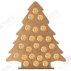 MDF Wooden Christmas Advent Calendar Christmas Tree Decoration Fits 24 Circular Chocolates Candy Stand Rack MDF Wooden Christmas Advent Calendar Christmas Tree Decoration Fits 24 Circular Chocolates Candy Stand Rack
