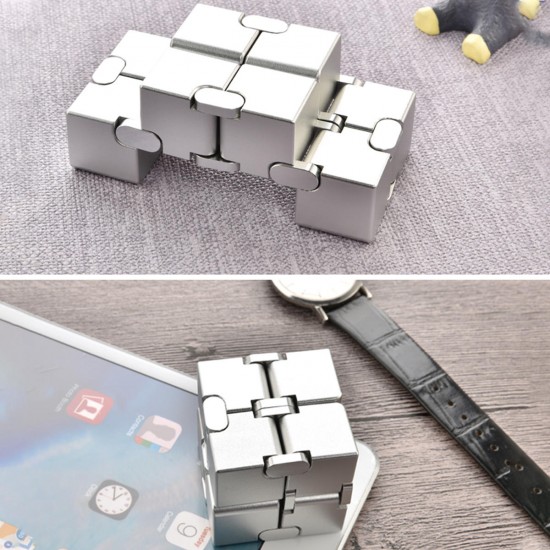 Mini Infinity Funny Magic Cube Aluminum Alloy Anxiety Stress Relief Blocks Toy for Kids Adult