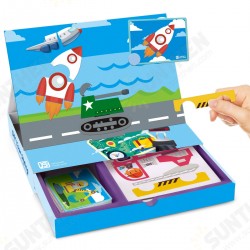 Multiple Car Toys Magnetic Puzzle Box Book Educational Book Kids Learning Gift Multiple Car Toys Magnetic Puzzle Box Book Educational Book Kids Learning Gift
