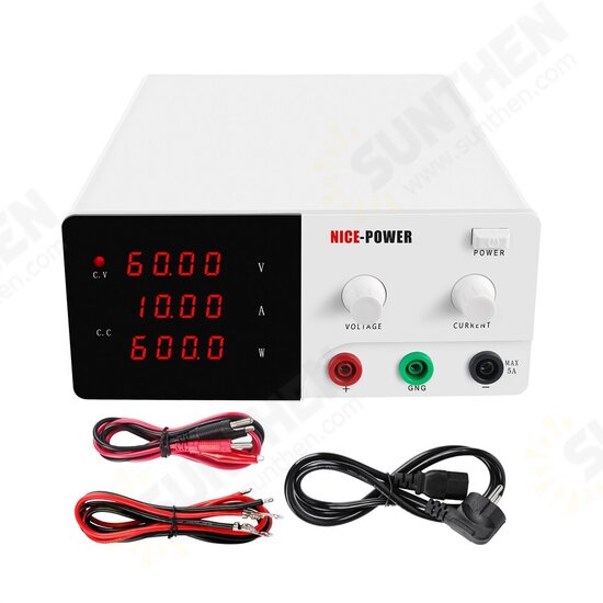 R-SPS6010 60V 10A Digital Adjustable DC Power Supply Laboratory Power Source 4-bit Display Voltage Regulator Current Stabilizer