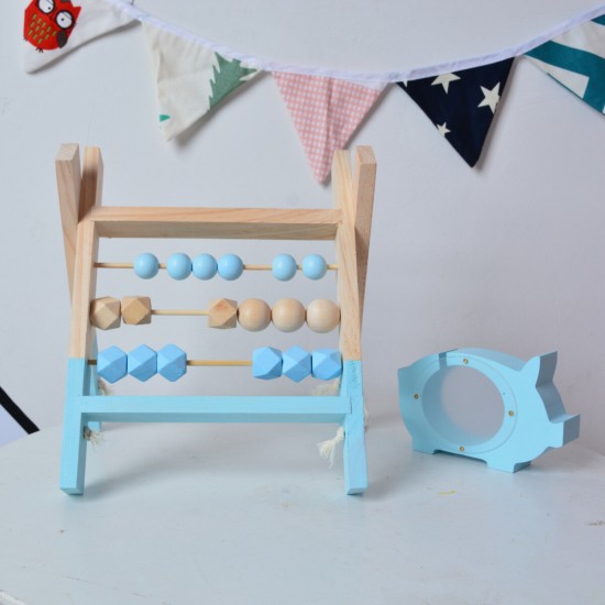 Natural Pine Nordic Baby Room Decor Wooden Abacus Educational Nursery Props Toys