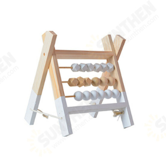 Natural Pine Nordic Baby Room Decor Wooden Abacus Educational Nursery Props Toys