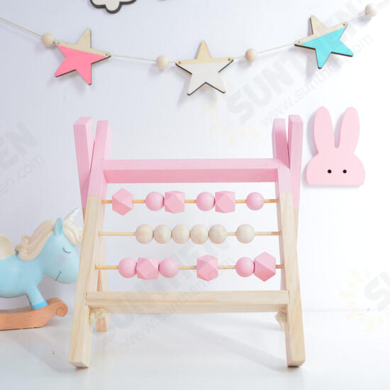 Natural Pine Nordic Baby Room Decor Wooden Abacus Educational Nursery Props Toys