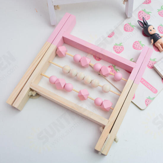 Natural Pine Nordic Baby Room Decor Wooden Abacus Educational Nursery Props Toys