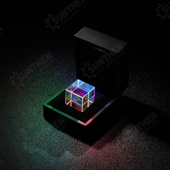 Optical Glass Crystal Combiner Prism X Cube Lab RGB Dispersion Splitter Prism With Box Physics Educational Gift Toy 20mm/23mm