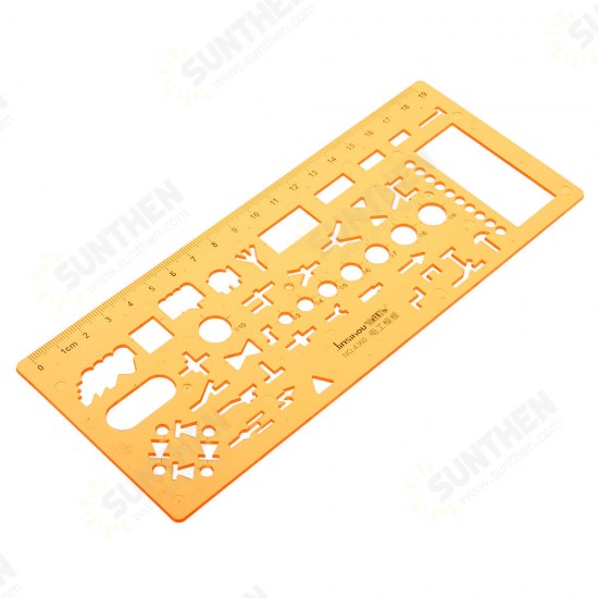 Physical Electrical Circuit Symbols Drafting Drawing Template KT Soft Plastifc Ruler Design Stencil