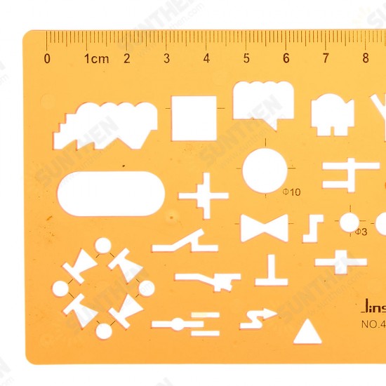 Physical Electrical Circuit Symbols Drafting Drawing Template KT Soft Plastifc Ruler Design Stencil