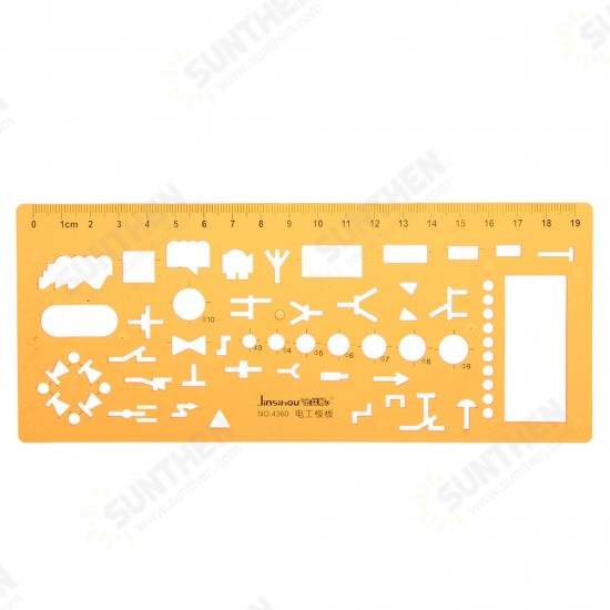 Physical Electrical Circuit Symbols Drafting Drawing Template KT Soft Plastifc Ruler Design Stencil